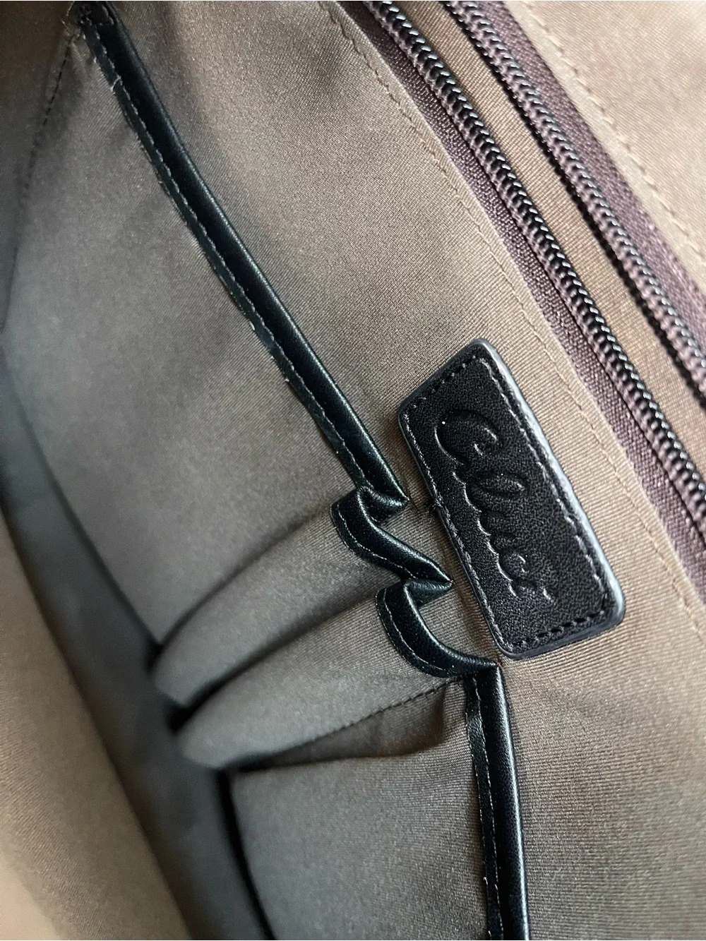 Cluci Black Vegan Leather Laptop Briefcase Shoulder Bag Tote Colorblock Gusset